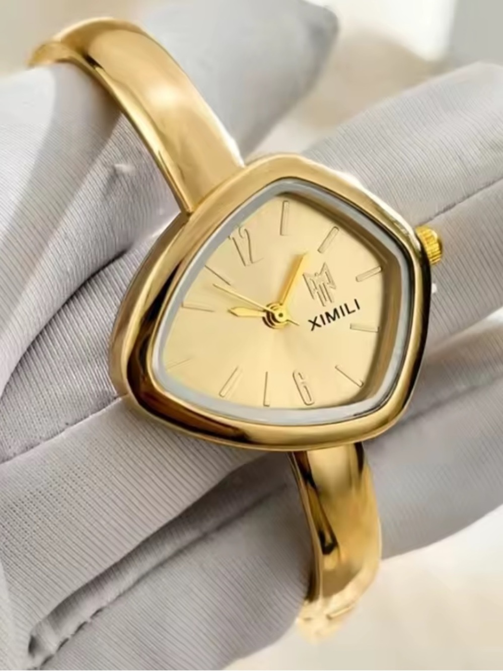 Nordstrom Gold Triangular Bangle Watch